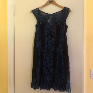 Nanette Lenore Black and Blue Lace Dress size 2